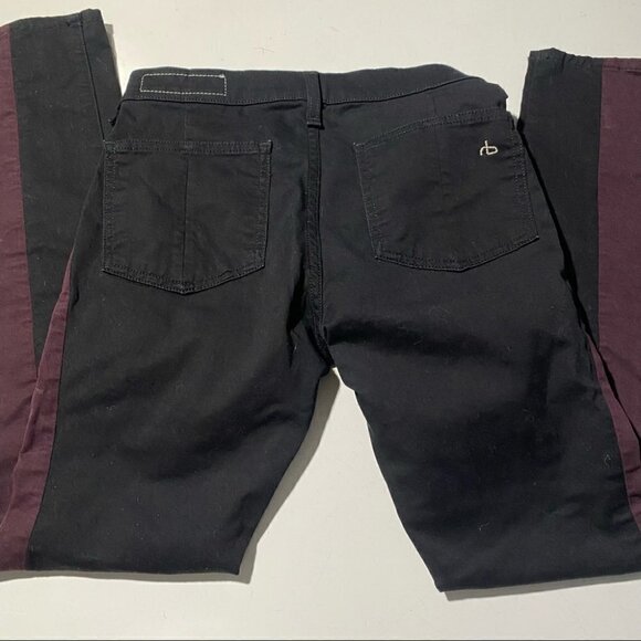Rag & Bone Black and Red Wine Striped Skinny Jeans Store Exclusive - Picture 3 of 7